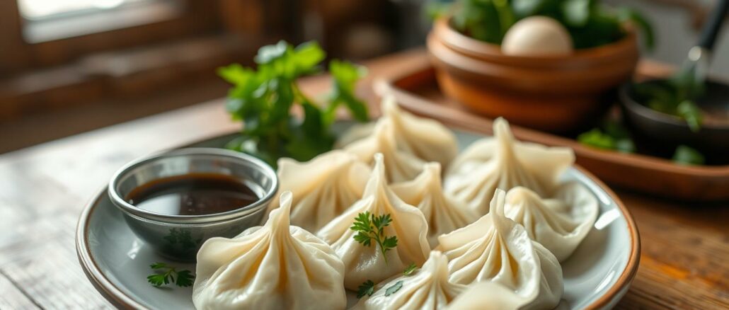 Jiaozi-chinesische-Teigtaschen Jiaozi chinesische Teigtaschen