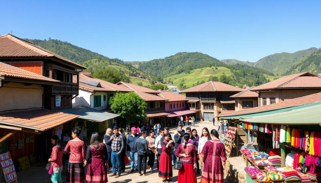 Miao-Tourismus in einem traditionellen Dorf