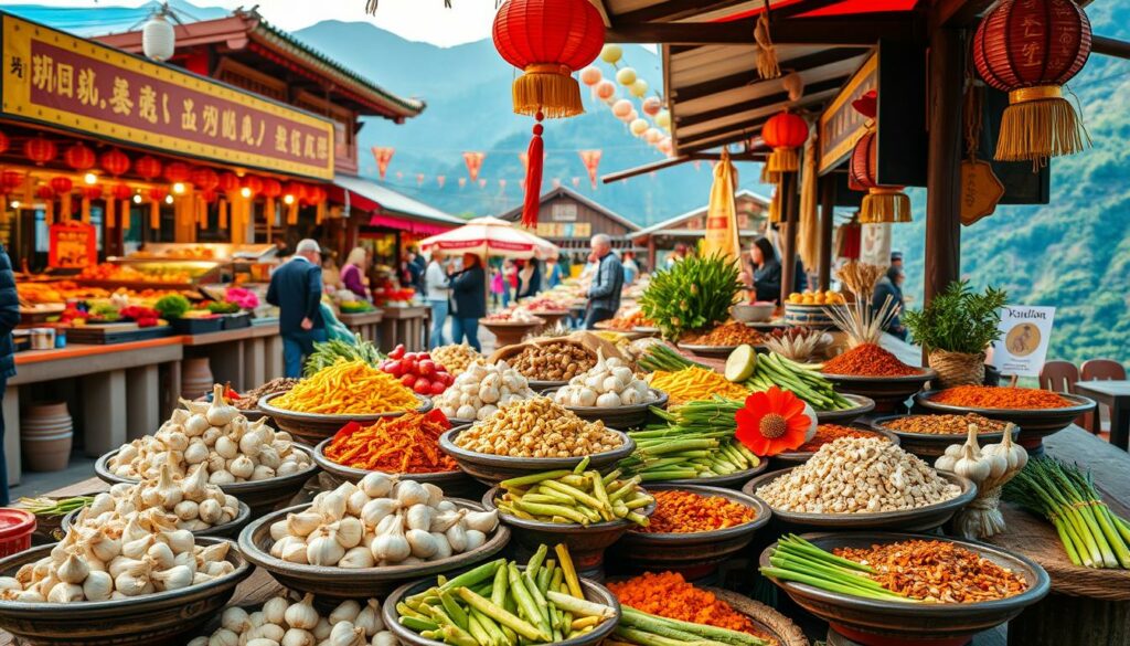 Regionale Küche beim Midu-Knoblauch-Fest
